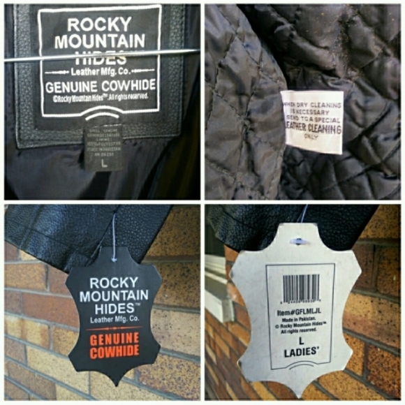 Rocky Mountain Hides Leather Coat Black Size Large - Picture 8 of 8